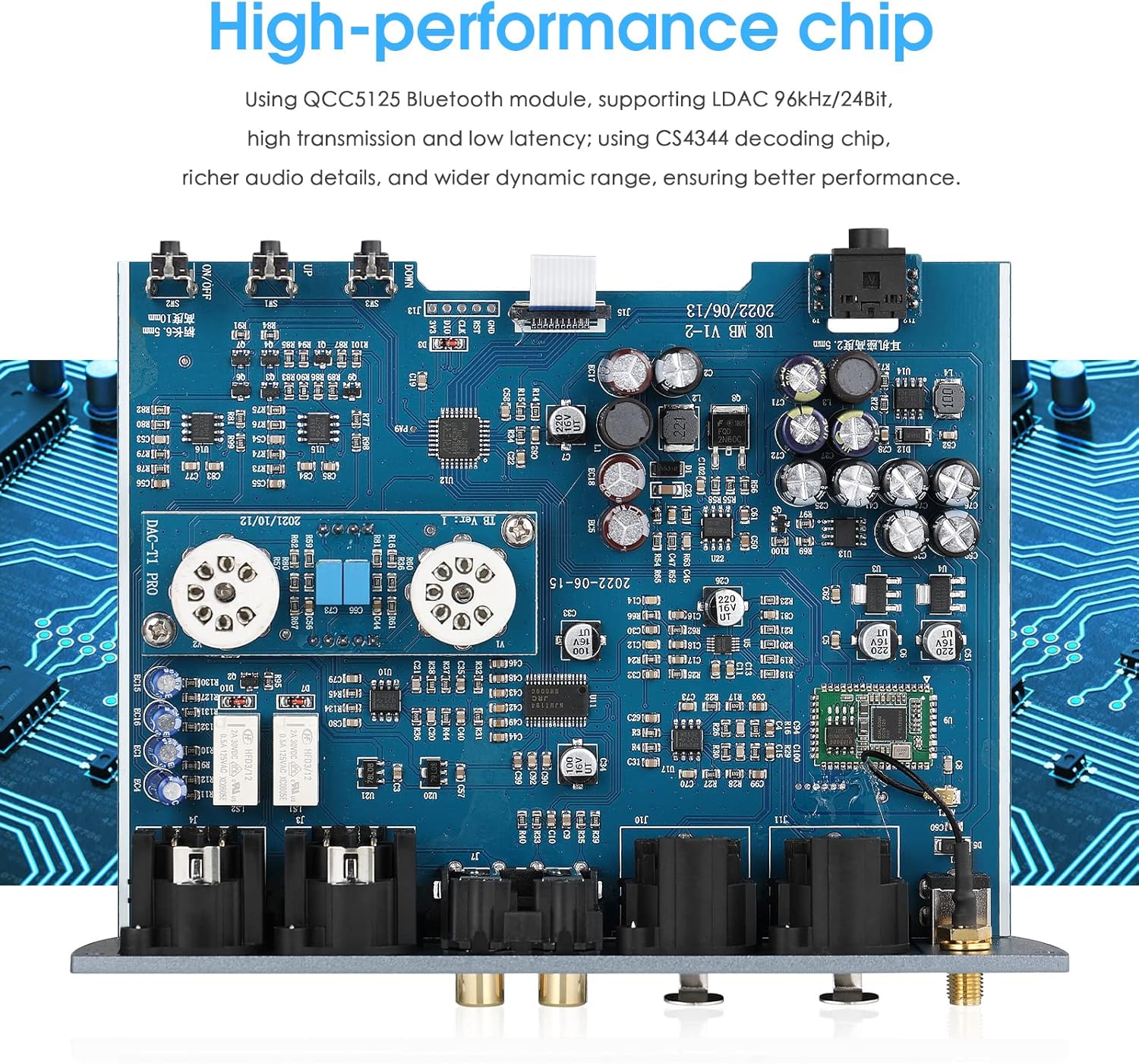 Douk Audio HiFi Tube Bluetooth Preamp Receiver Balanced XLR/RCA Pre-Amplifier Headphone Amp (H8)