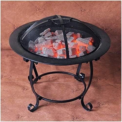 Outdoor Fire Pit BBQ Grill, Bonfire Pit Outdoor Fire Large Bonfire Wood Burning Patio Coal Grill Firepit for Outside Grill Charcoal Smokeless Grill with Spark Screen (Size : 50 * 56CM) ()