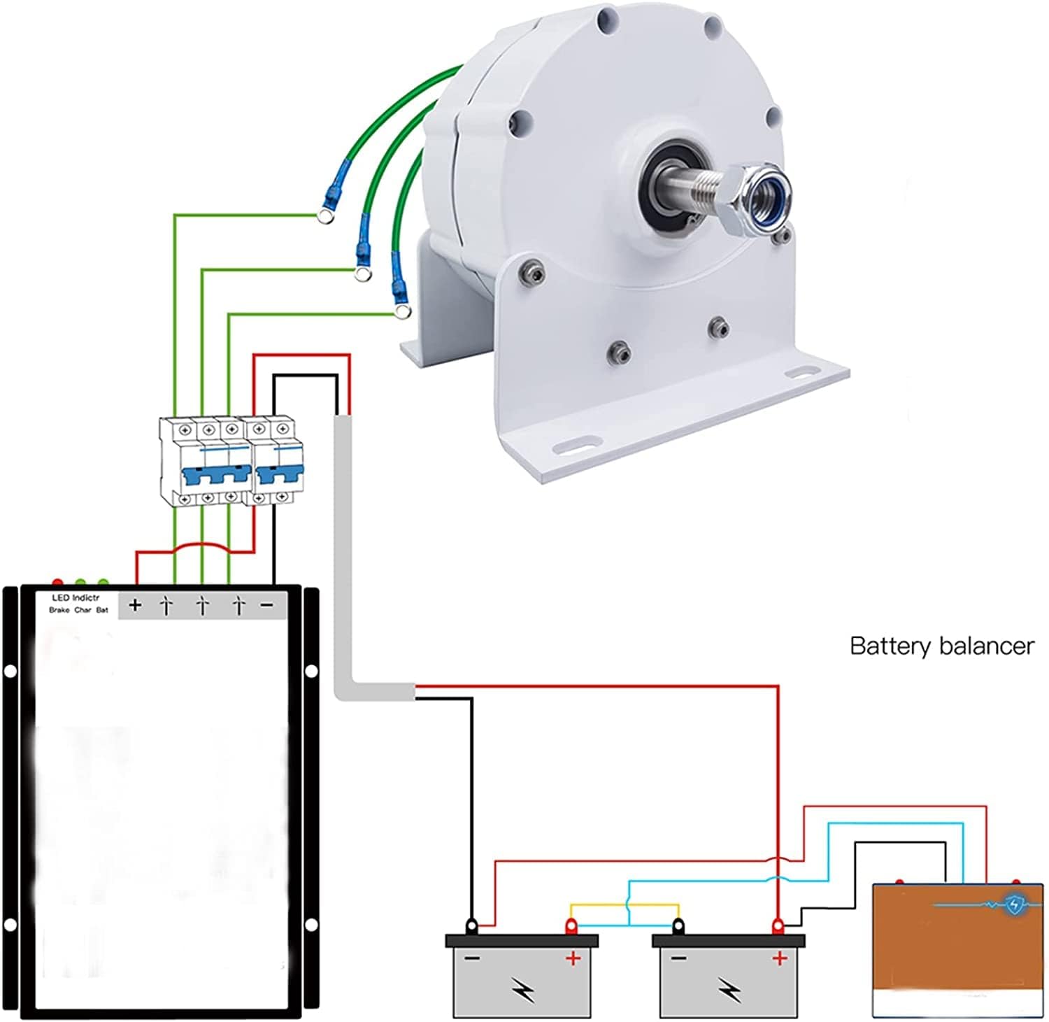 5000W 3 Phase Low Speed Gearless Permanent Magnet Generatorfor Wind Turbine Water Turbine(White)