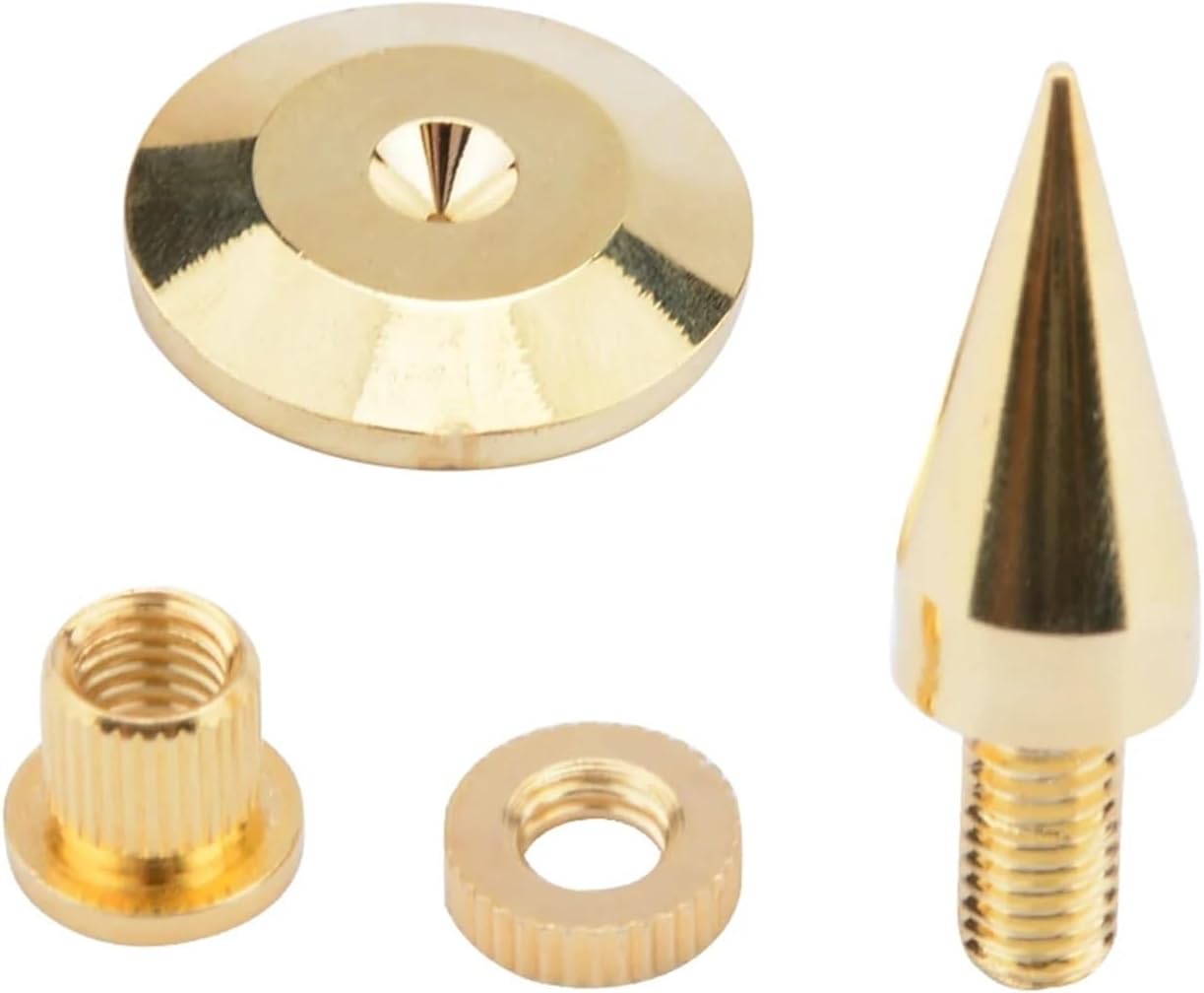 8 Sets Audio Speaker Spikes M6x36 Active Speakers Parts Accessories Copper Foot Nails Foot Pads DIY for Sound System(Black)