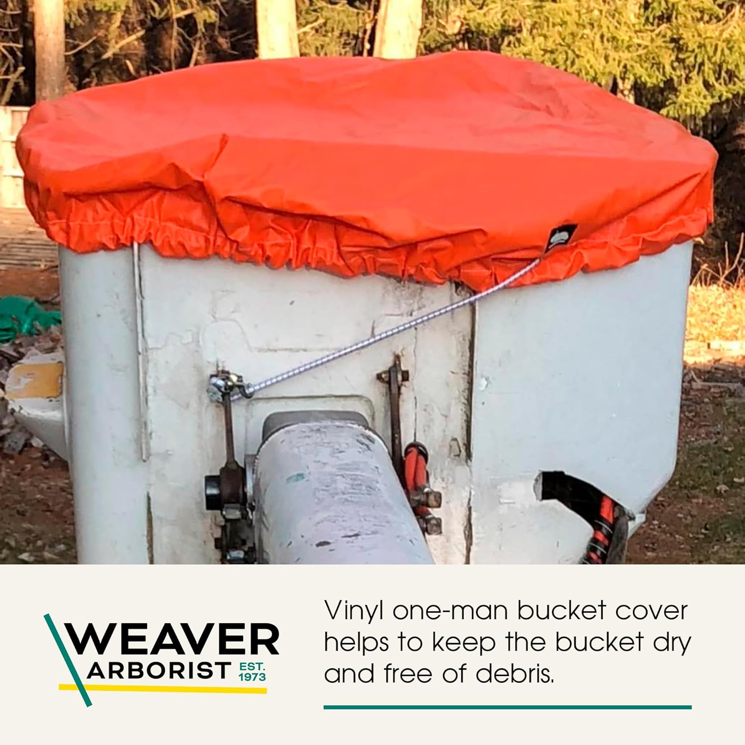 Vinyl Bucket Cover with Bungee Strap, Fits Standard One or Two Man Buckets, Debris Protection Cover, Bucket Truck Accessories, 18oz