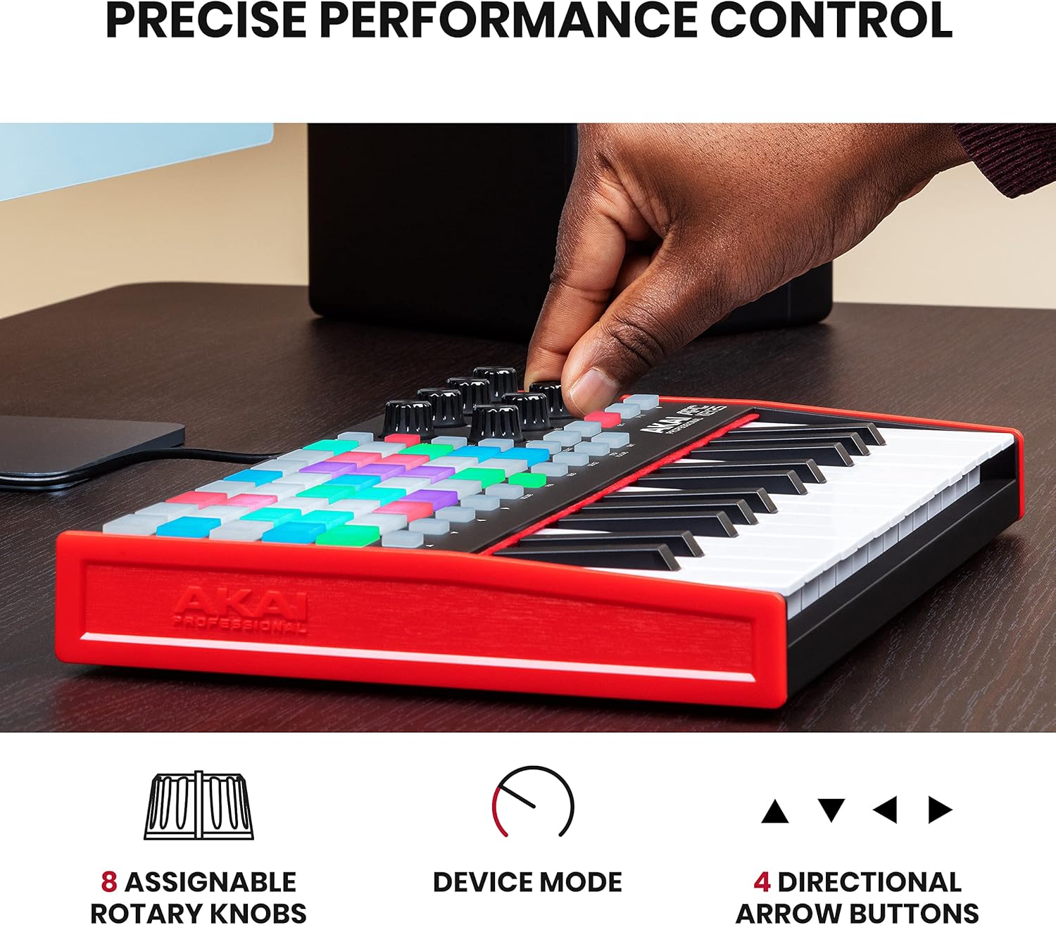 Akai Professional APC Key 25 MK2-25-Key USB MIDI Keyboard Controller for Clip Launching with Ableton Live Lite, 40 RGB Pads and 8 Rotary Knobs