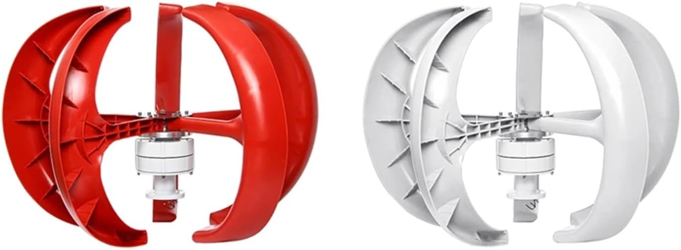 Wind Turbine Generator Kit, 3000W Vertical Wind Turbine with Free Charging Controller Yacht Farm Household Farm for Hybrid Solar Wind System(White,12V)