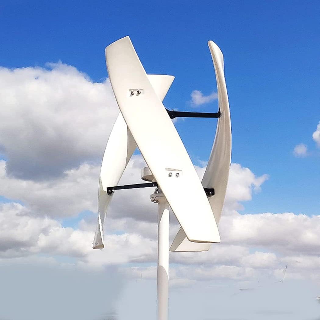 LiuSj JUnSt Vertical Wind Turbine,4000W 3-Blade Household Magnetic Levitation Vertical Wind Turbine with Generator Charging Regulator Controller (White)