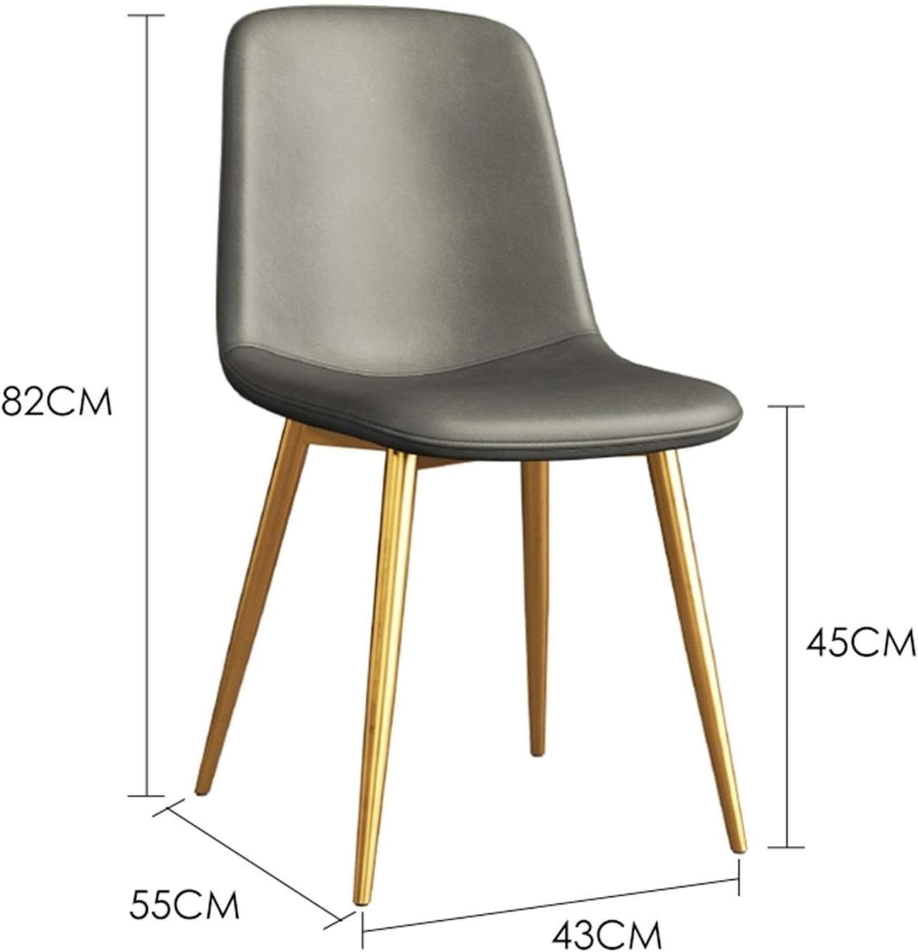 Dining Chair Kitchen Dining Room Furniture Chairs Faux Matte Suede Leather Dining Chairs with Backrest Soft Cushion and Sturdy Metal Legs for Office Lounge Kitchen Bedroom