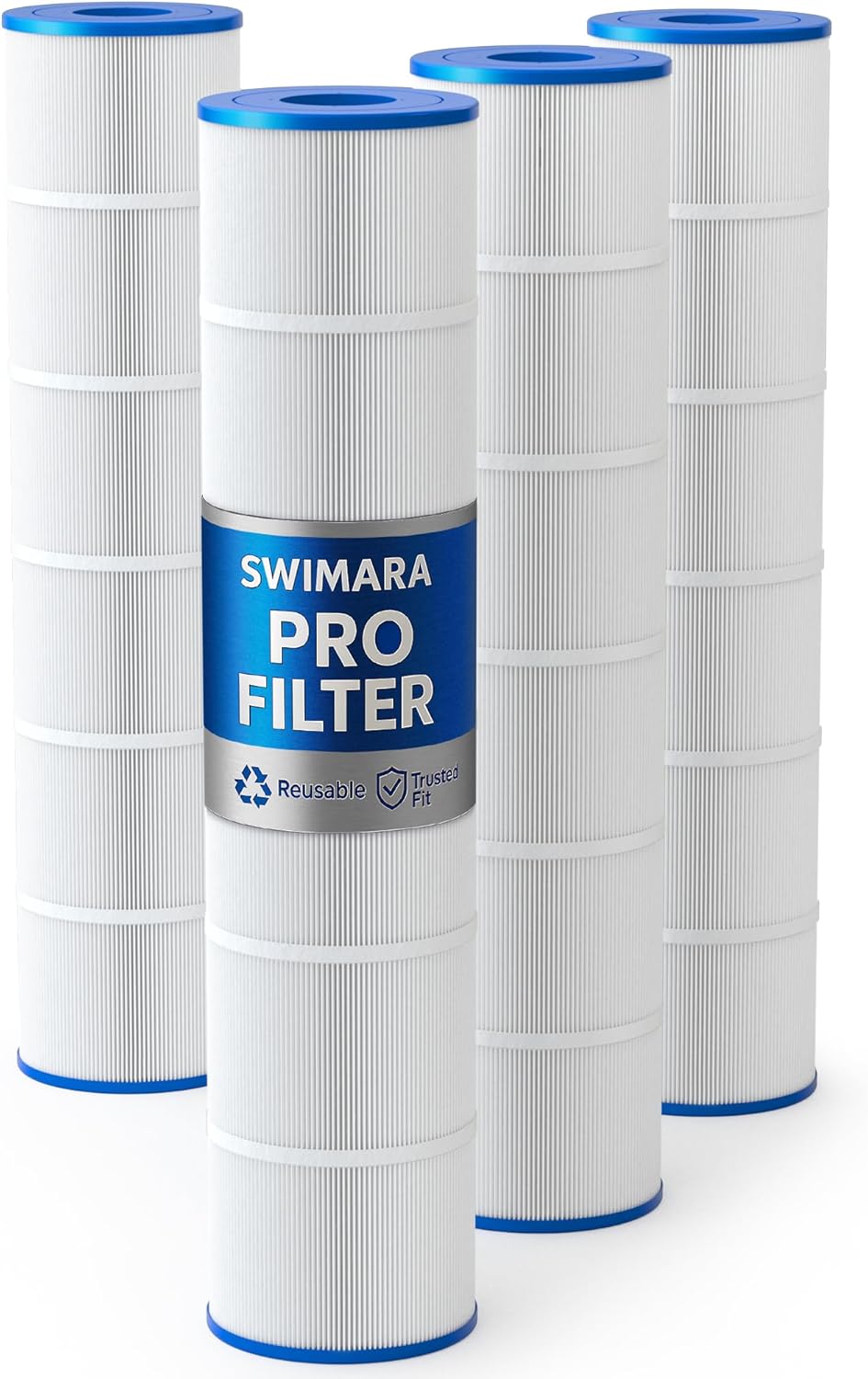 Pool Filter Cartridges Compatible with Pentair Clean & Clear Plus 520 (CCP520), Replacement for Pleatco PCC130, R173578, 178585, 4-Pack, 520 Sq.Ft Total High-Efficiency Filter Media