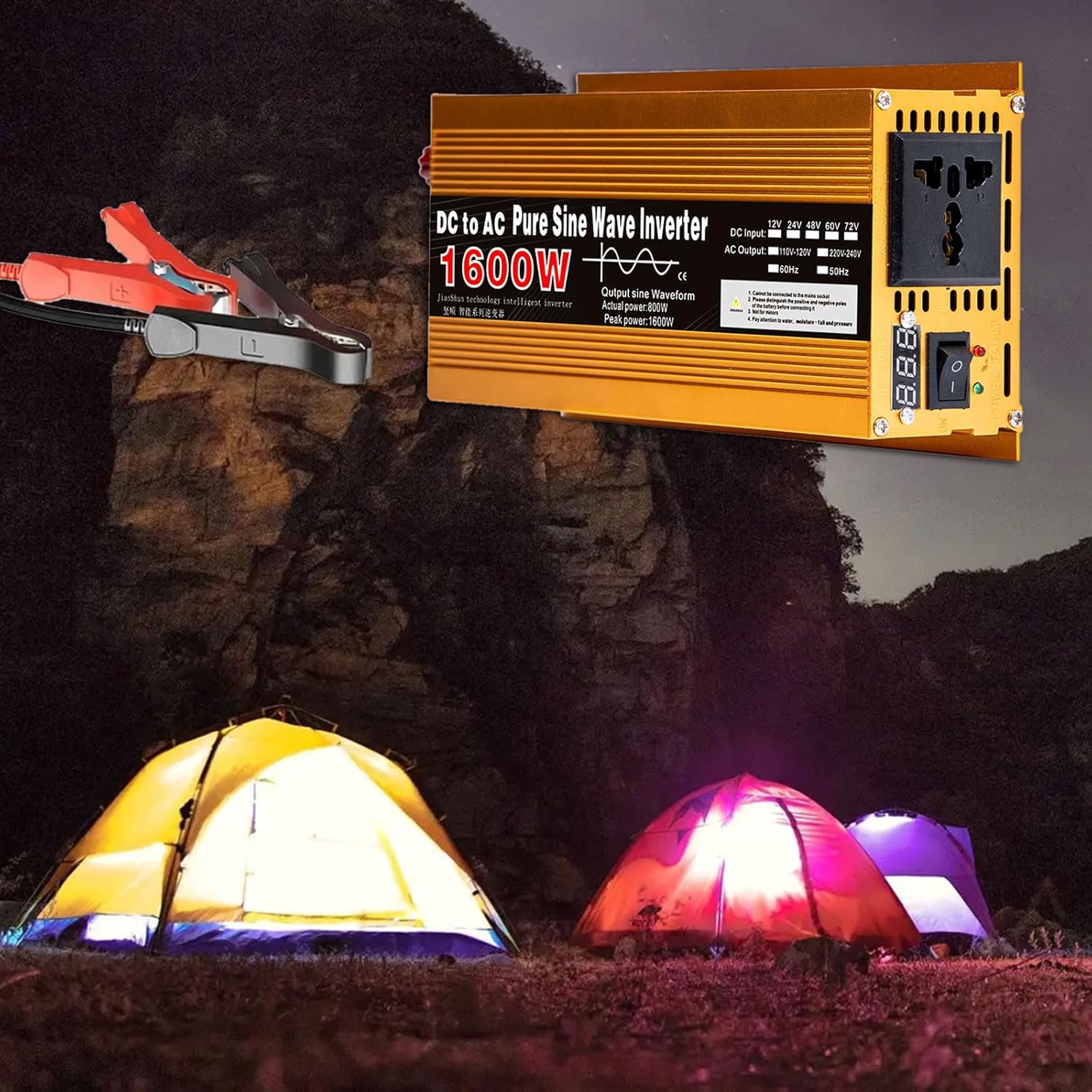 Power Inverters, ABS Sine Waving Solar Inverters 12V Input High Efficiency Sine Waving Power Inverters ABS for Outdoor & Professional Use