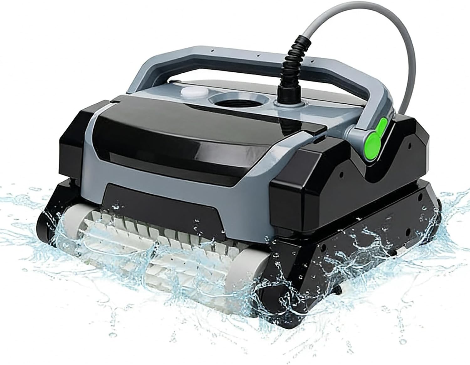 UIRWAY Fully Automatic Robotic Pool Vacuum Cleaner with Wall Climbing, 360° Tangle-Free Swivel Cable, Top-Load Large Filter, 56 ft Cord, Smart Swimming Pool Cleaning Robot