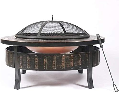 Fire Pits Outdoor Wood Burning Large Bonfire Wood Burning Patio Coal Grill Firepit for Outside Grill Charcoal Smokeless Grill with Spark Screen Poker with Cover BBQ Cooking for Outside Camping