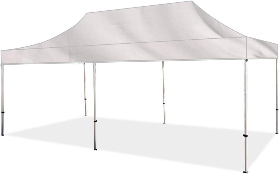 BannerBuzz Blank Canopy Tent, Only Topper, 420 Denier Oxford Polyester Fabric, 325 GSM, Velcro Topper Attachment (20' x 10', White)