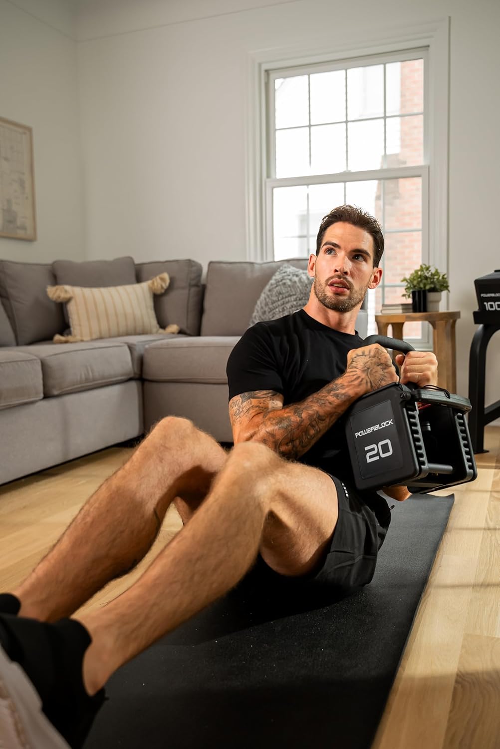 PowerBlock Pro 100 Kettlebell Handle - Compatible Only with Pro 100 Series Dumbbells, 90 Degree Rotatable Grip, Space Saving Training Accessory, Home & Commercial Gym Use, Exercise Equipment