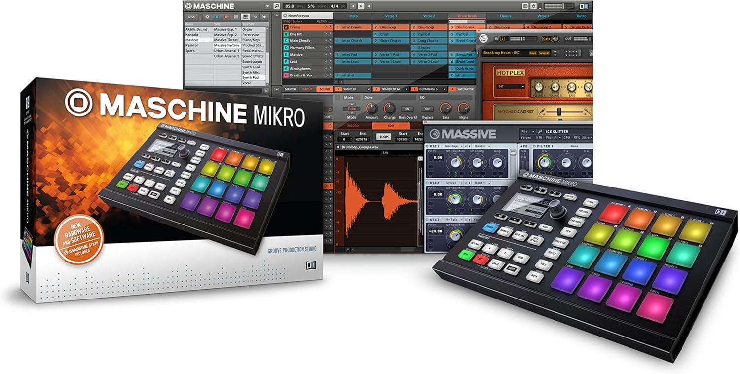 Native Instruments Maschine Mikro MK2 Groove Production Studio, Black