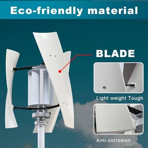 12V/24V/48V Magnetic Levitation Wind Turbine Generator - 3-Color Vertical Axis, 3KW Output, MPPT Controller, Efficient Inverter for Home & Street Energy Solutions