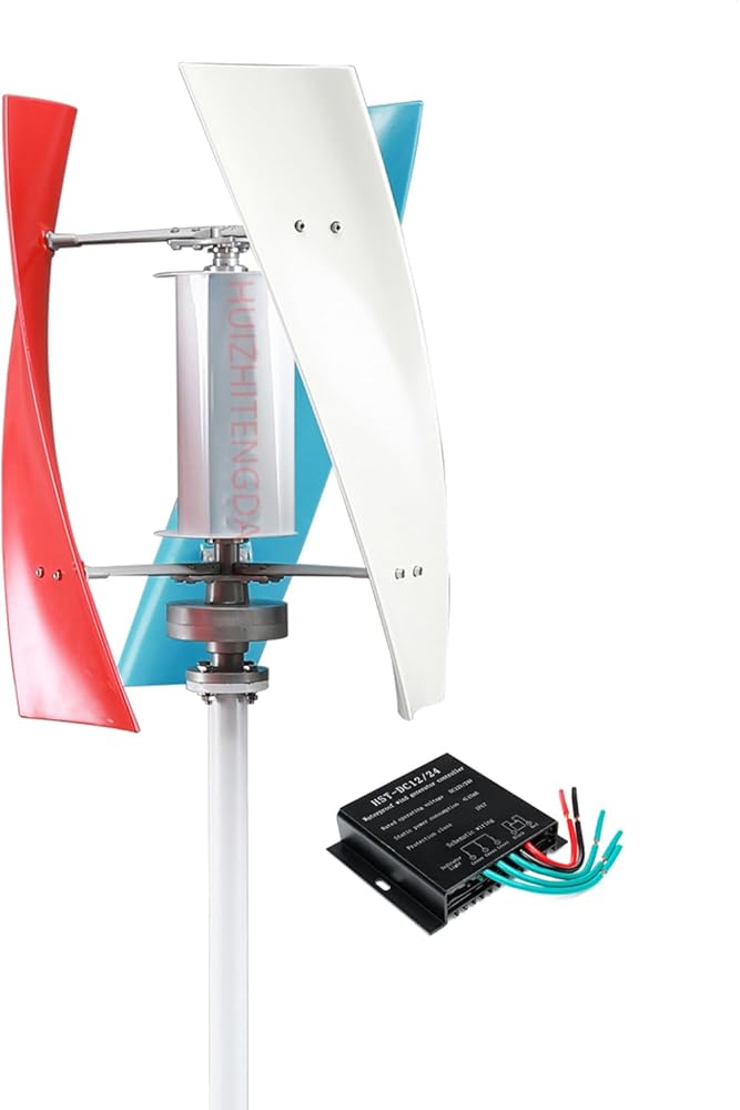 2000W Wind Turbine Generator Kit,12V-48V Vertical Maglev Generator with Charger Controller, Wind Power 3 Blades for Home/Terrace