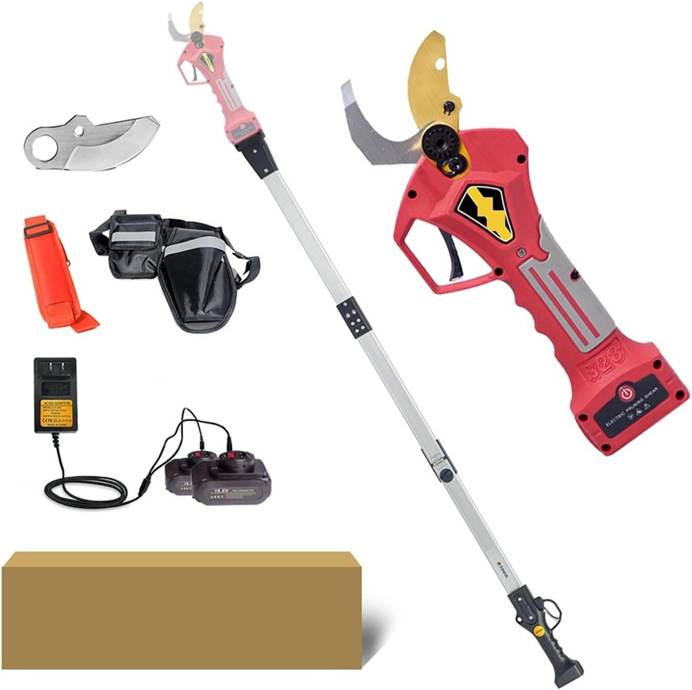 Electric Pruning Shears, 400W Cordless Electric Pruner Pruning Fruit Tree Bonsai Lithium Powered with 2 Batteries))