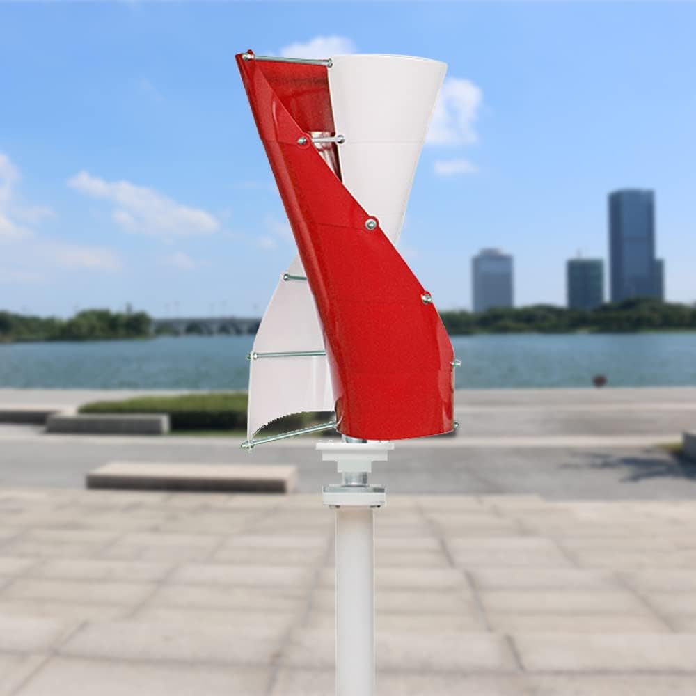Wind Turbine, 3000W Wind Vertical Turbine Generator Alternative Free Energy Windmill 24V 48V MPPT Controller Wind System(Red White,ONLY Turbine_12V)