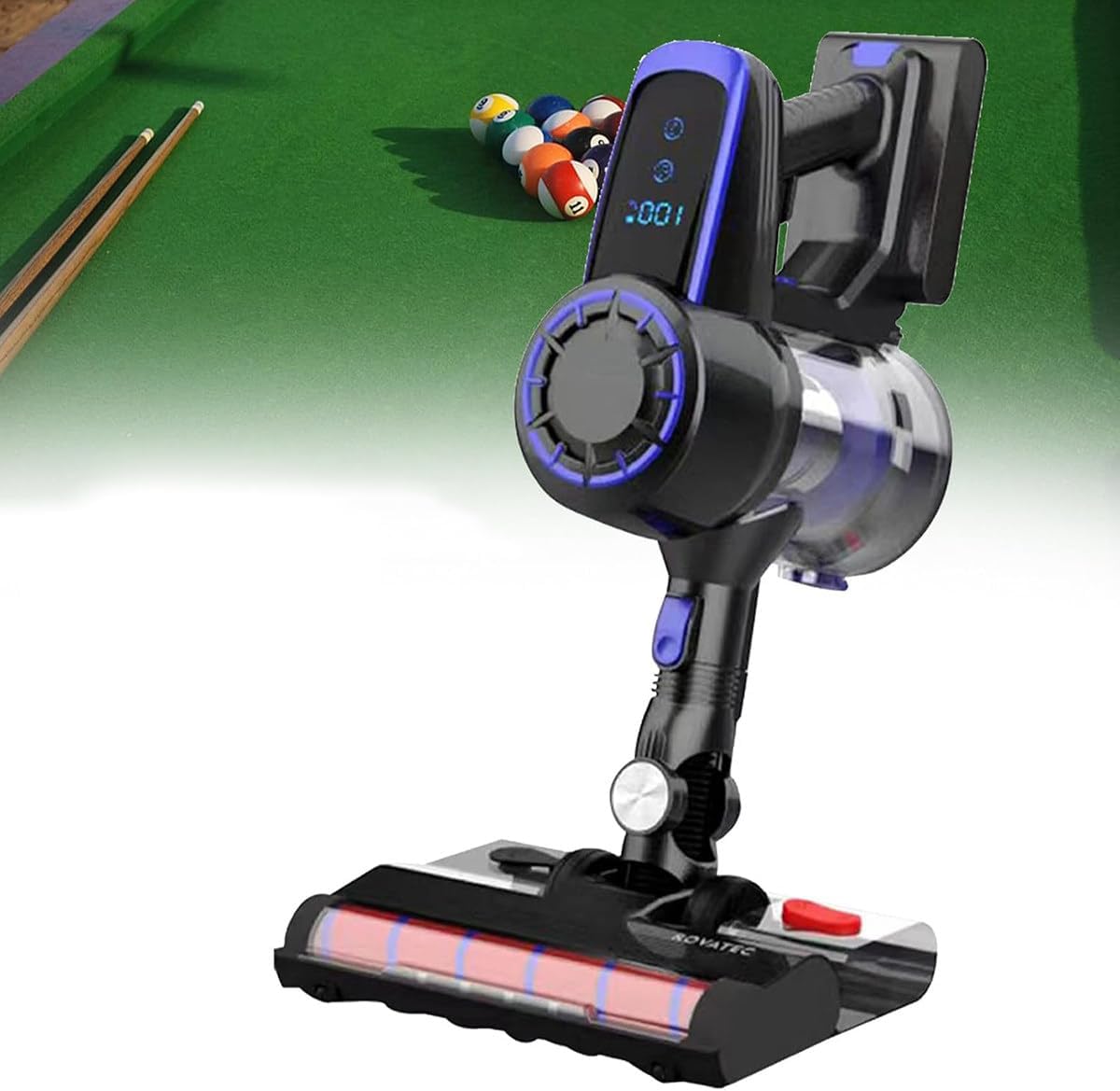 Table Cloth Cleaner, Handheld Cordless Table Cloth Vacuum Cleaner, 240w Electric Billiard Pool Table Cloth Brush Cleaner with 2-Speed Adjustment Blue