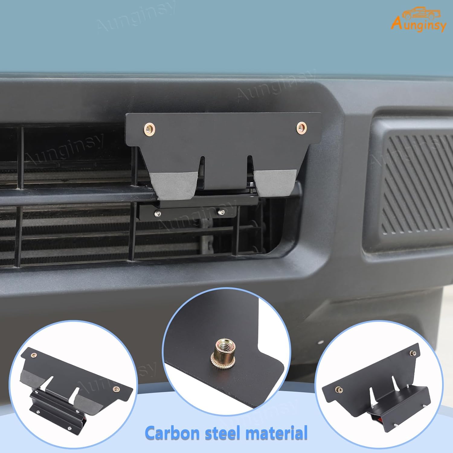 Car No Drill Front License Plate Holder Compatible with Ford Maverick 2022-2025 Accessories, Metal Front Grille Side Trailer License Plate Bracket Tag Frame with Mount Screw-Easy Install & Disassemble