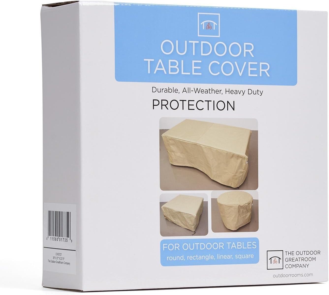 The Outdoor GreatRoom Company Tan Rectangular Cover for Providence Fire Pit Table