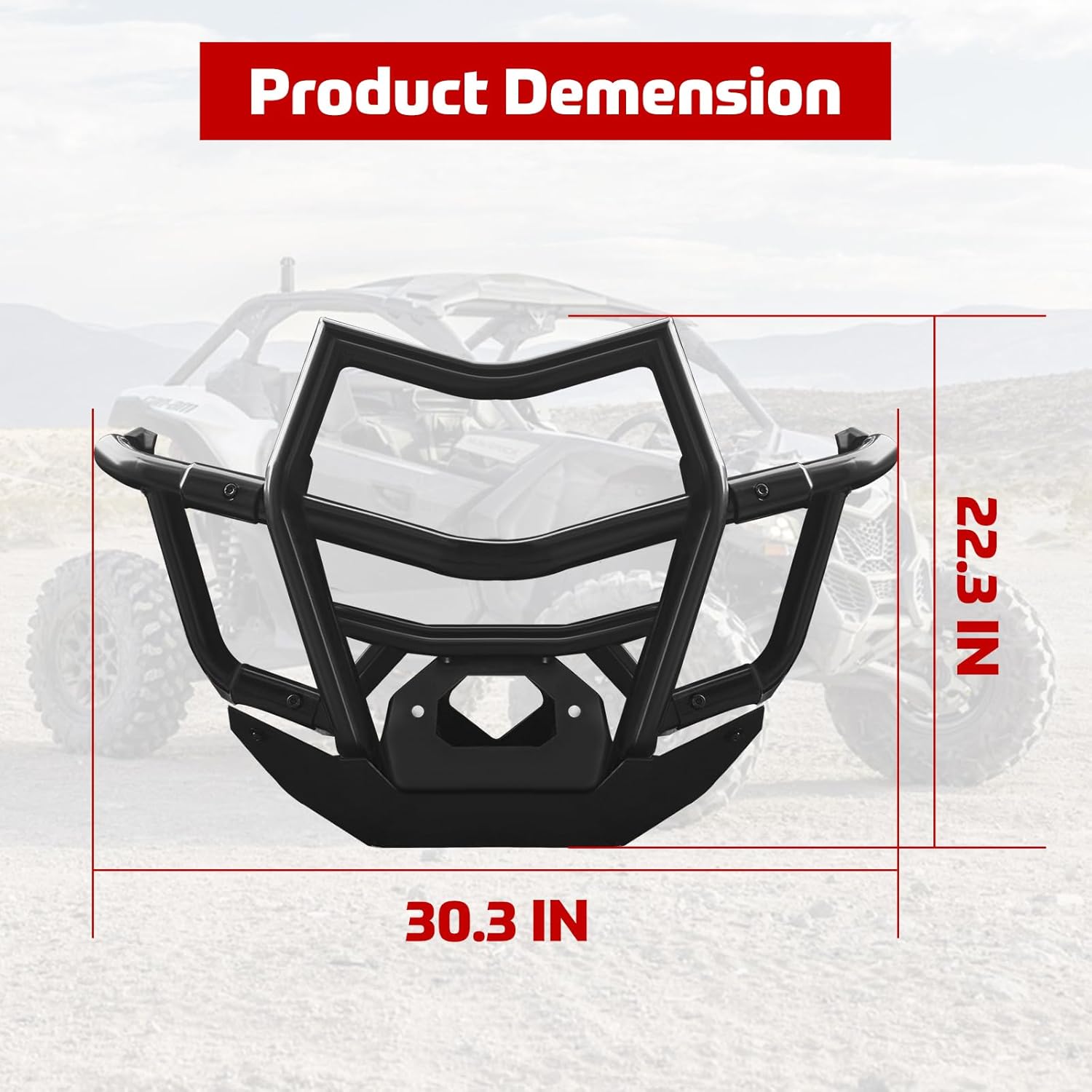 X3 Front Bumper, Heavy Duty Front Pre-Runner Bumper Brush Guard Protector for Can-Am Maverick X3 Max Turbo R RR 2017 2018 2019 2020 2021 2022 2023 2024 Accessories(Replace OEM #715002878)