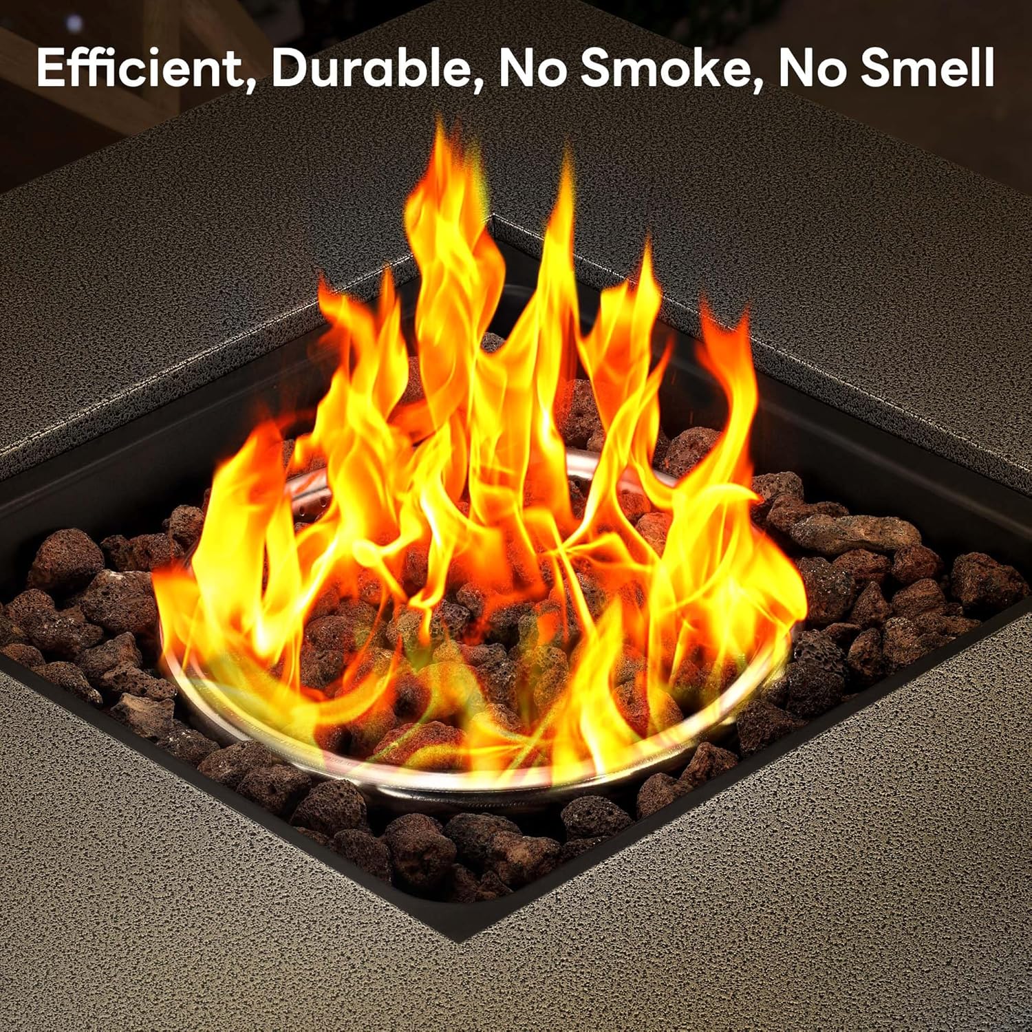 28 Inch Propane Fire Pit Table, 3-in-1 Multi-Use 50,000 BTU Square Gas Fire Pit with Lid & Lava Rock, Steel Tabletop, Adjustable Flame, for Patio, Backyard, Deck, Outdoor Gatherings