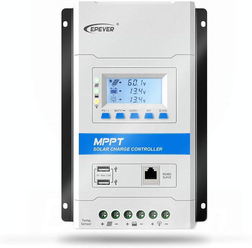 EPEVER Latest MPPT 40A Solar Charge Controller, 12V/24V TRIRON 4210N Intelligent Modular-Designed Regulator with Software Moblie APP - Updated Version of Tracer A/an Series