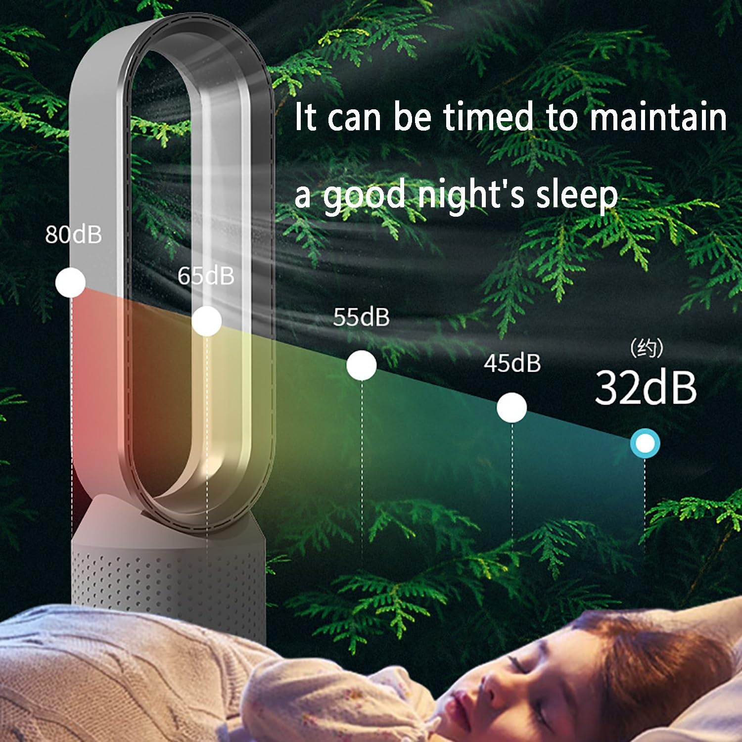 Floor Fans for Bedroom, Standing Bladeless Fan with Remote, Tower Fan Air Circulator with Remote, Low Noise Bladeless Fan for Home, Bedroom, Office; 8-Speeds, Wide-Angle Swing, Can Be Timed(Pink)