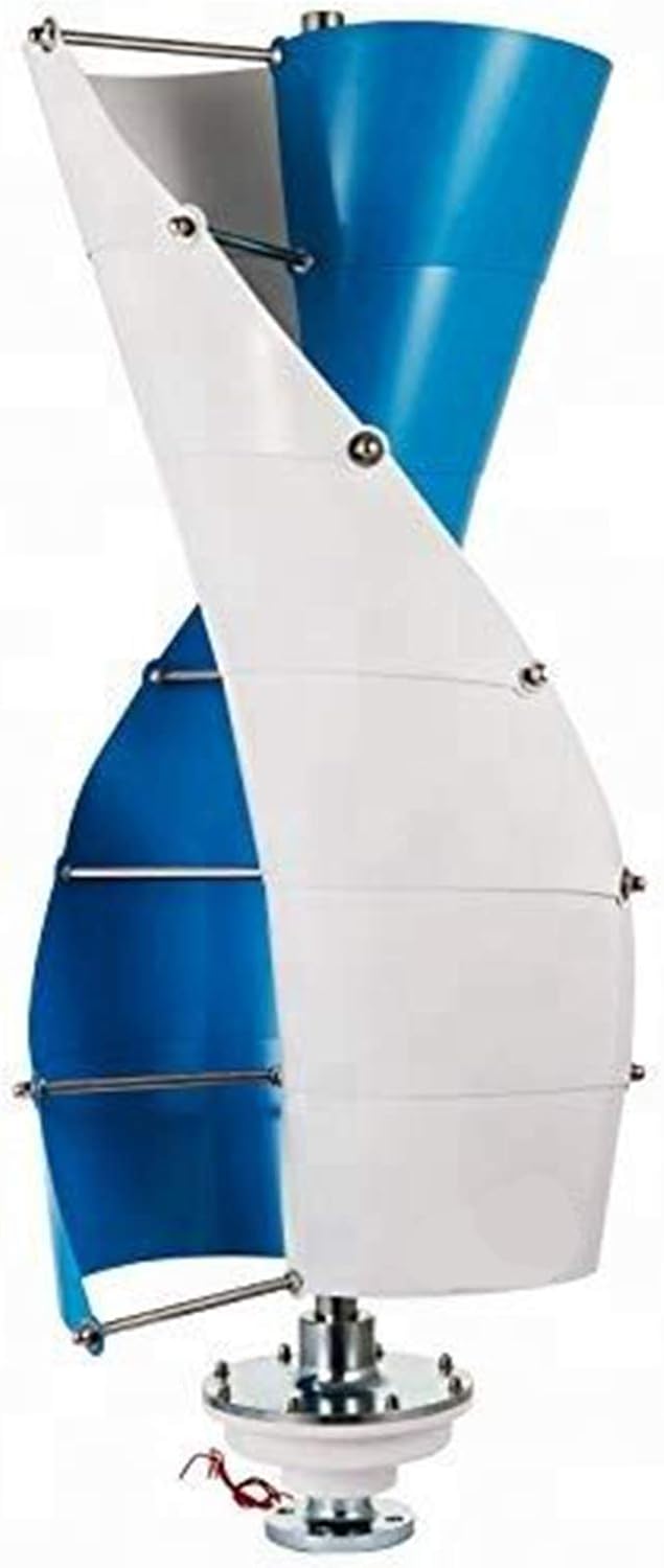 Spiral Iron Wind Turbine,8000W Vertical Wind Power Generator, with 12V/ 24V/48V Wind Turbine Controller,for Roof Top,Orange