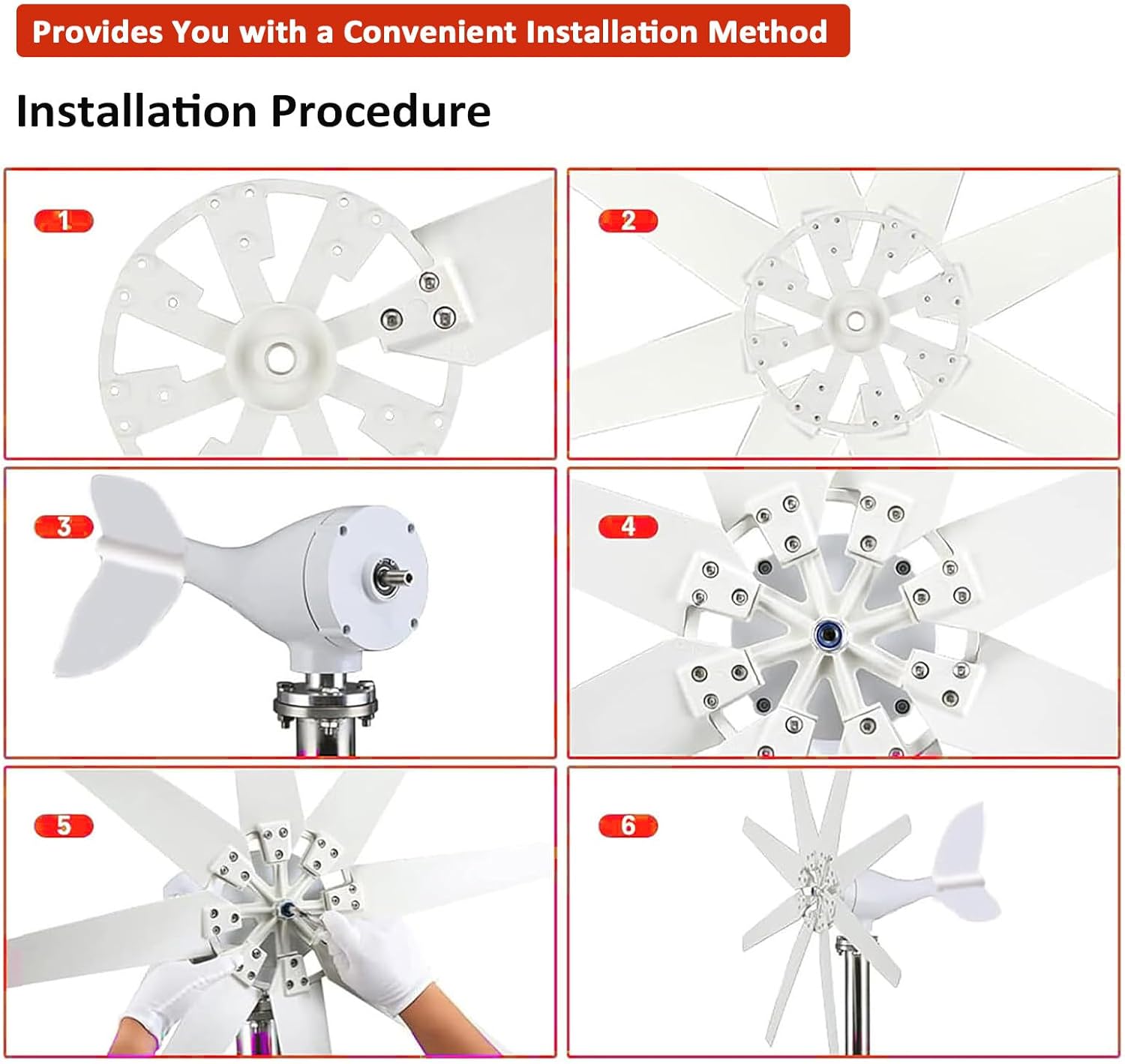 12V 24V 48V Wind Turbine Generator Kit - 12000W 8-Blade Windmill with Controller for Marine, RV, Boat, Chalet - Eco-Friendly Renewable Energy Solution for Off-Grid Power