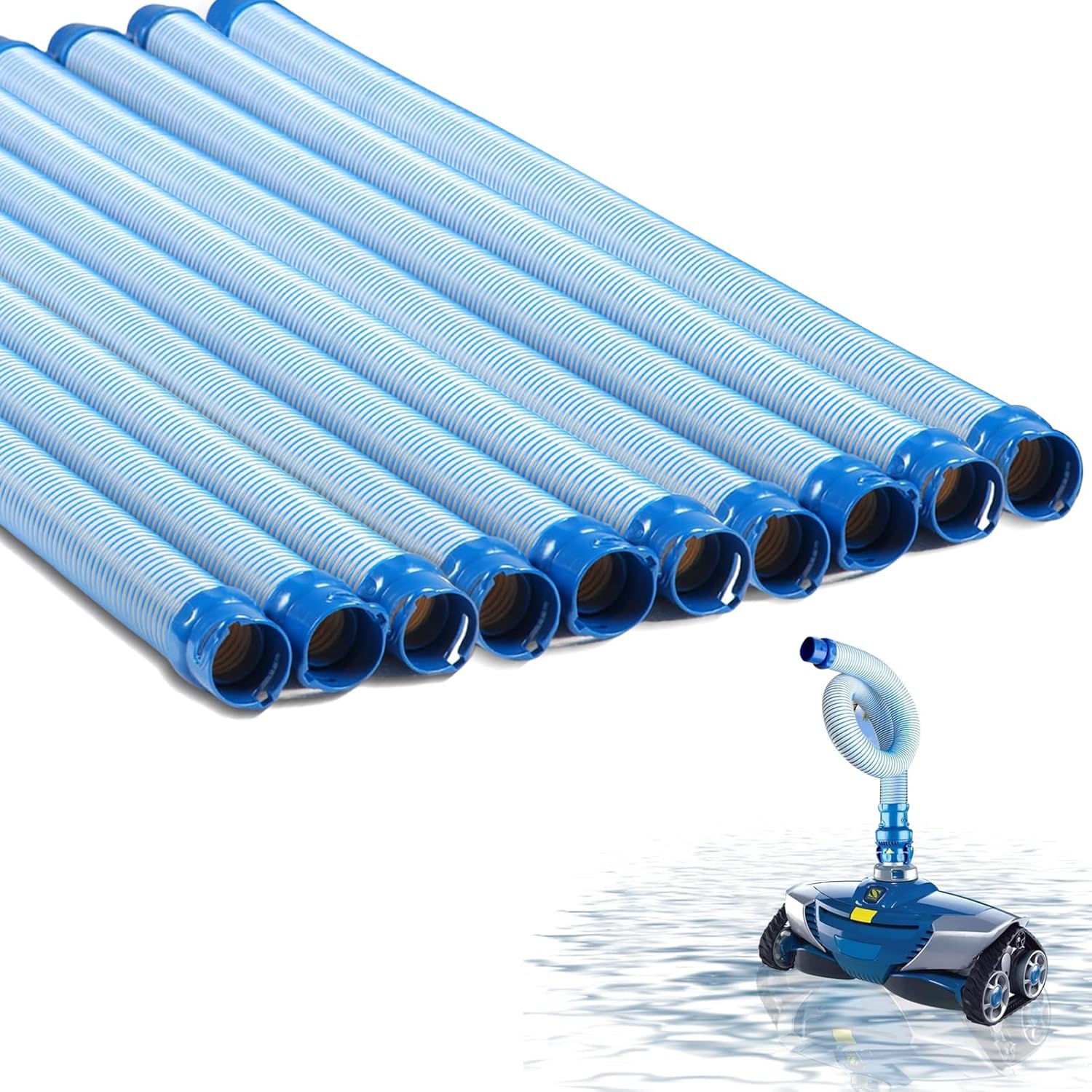 10-Pack Pool Cleaner Hose for X7 T3 T5 MX6 MX8, 39 in Swimming Pool Vacuum Hose Replacement Kit, R0527700 X38210S Twist Lock MX6 Replacement Parts
