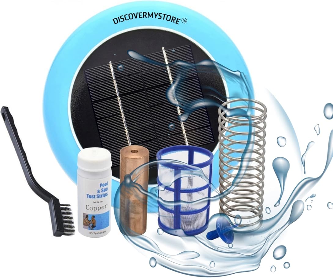 Solar Pool Ionizer for Above and Inground Pools - Reduces Chlorine Use by 85%, Cost-Efficient, Saves $200-$900 Annually in Chemicals (1)