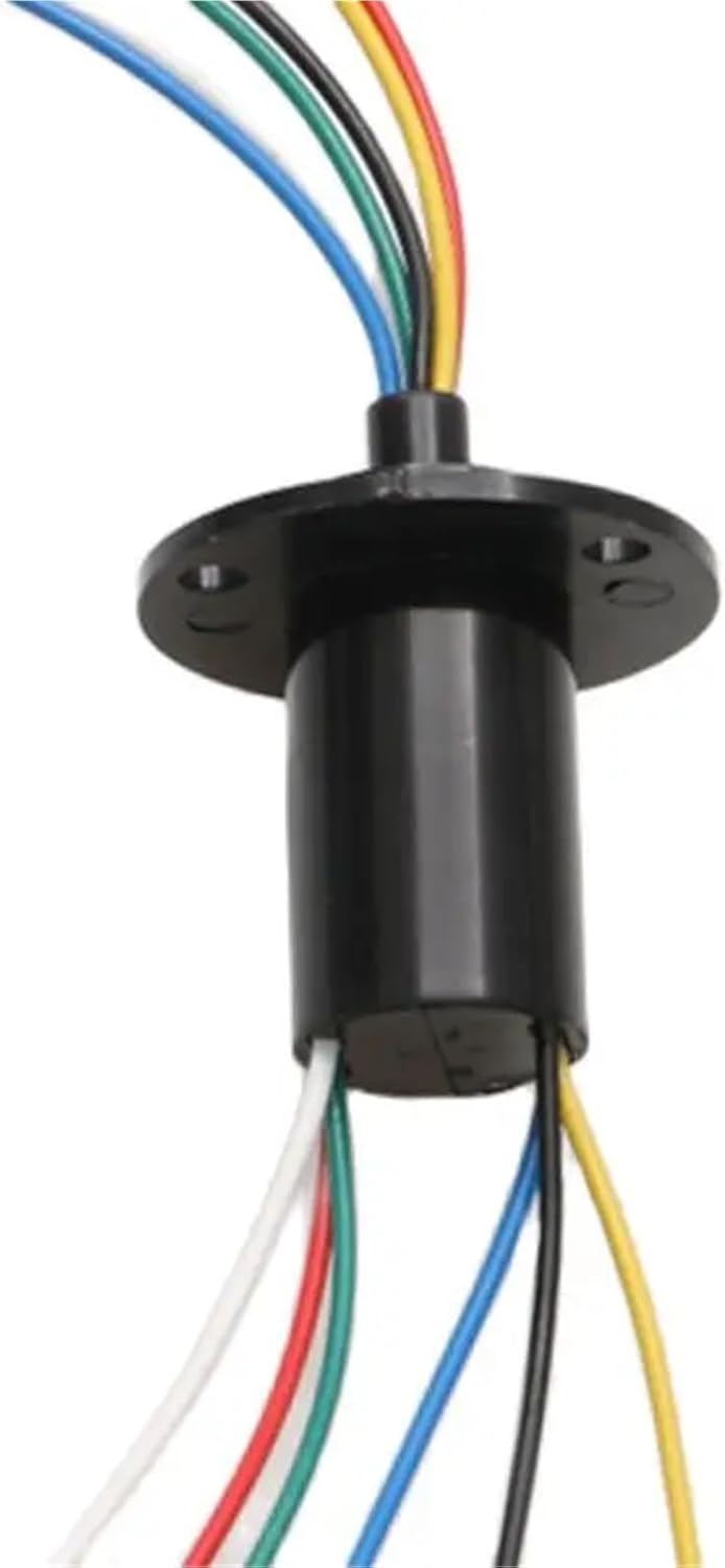 1PCS Wind Power Slip Ring 10A Dia.22mm 2/3/4/6/8CH Channels Wires Slipring Mini Electric Rotary Conductive Joint with Flange(Dia 22mm 8CH 10A)