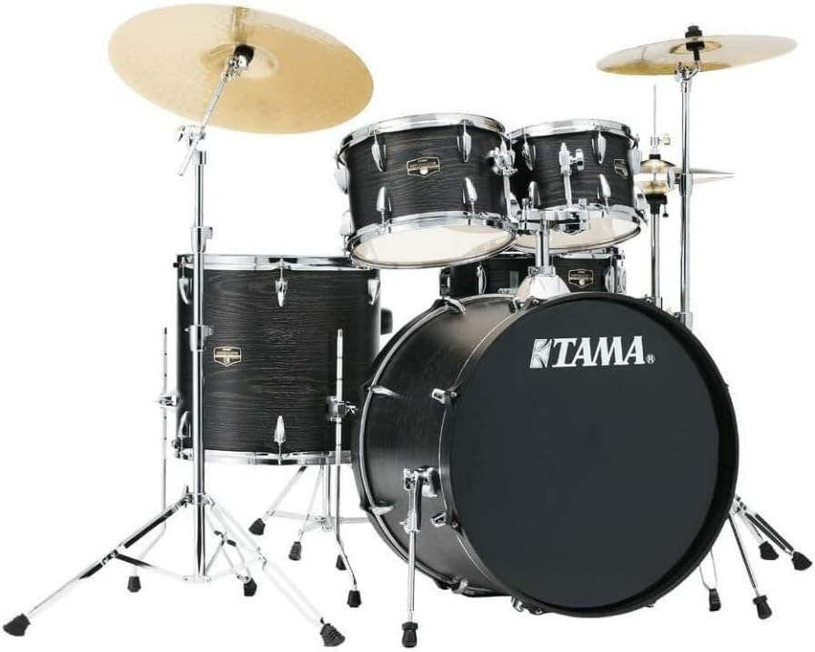 Tama Imperialstar Complete Drum Set - 5-Piece - 22 Inches Kick - Black Oak Wrap