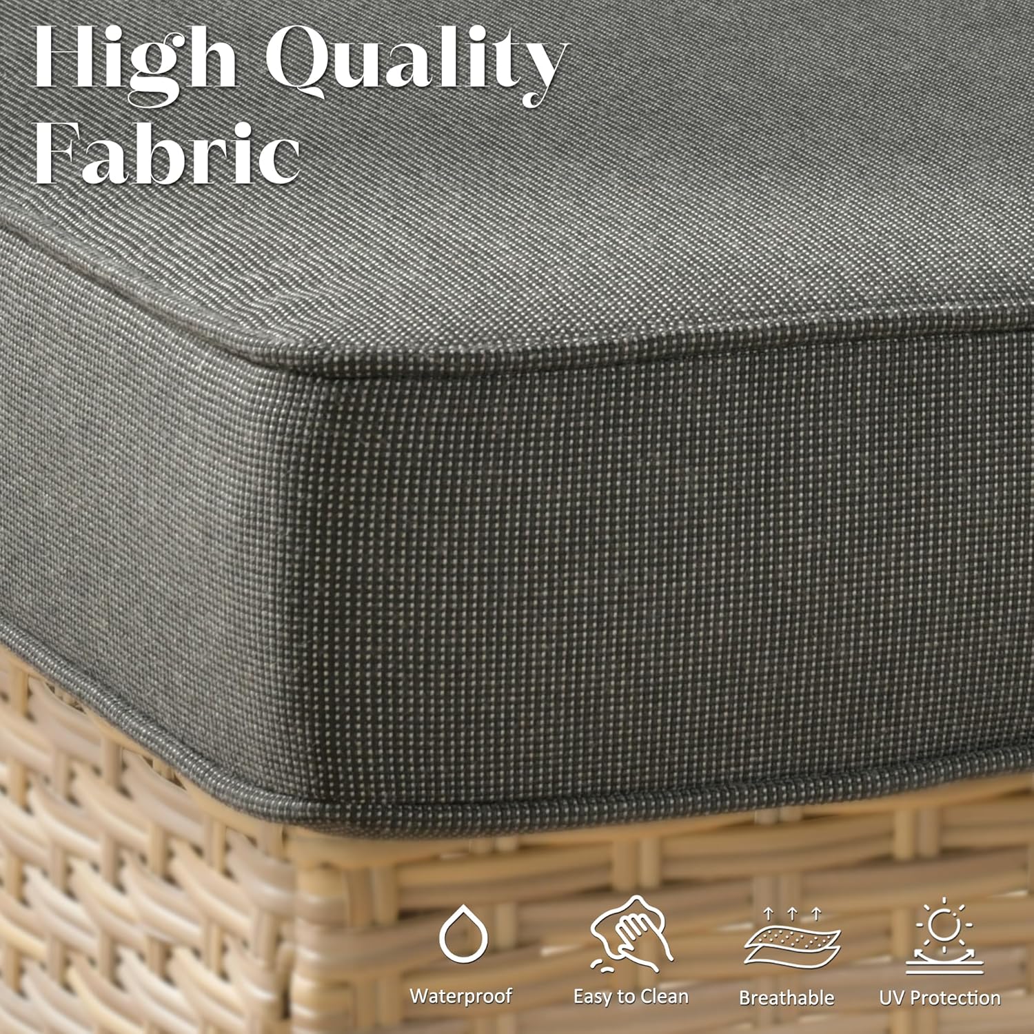 3 Pieces Outdoor Furniture Set Patio Bistro Rocking Chairs with Glass Side Table for Pool Beach Backyard Balcony Porch Deck Garden(Black)