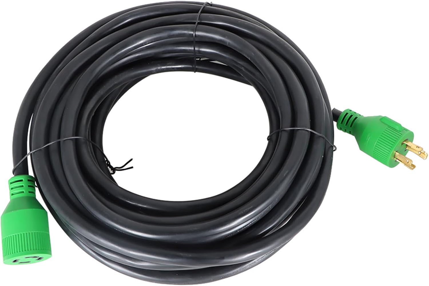 labwork 30A 50FT Generator Extension Cable Green Connector Black Wire Power Input Box L14-30P to L14-30R