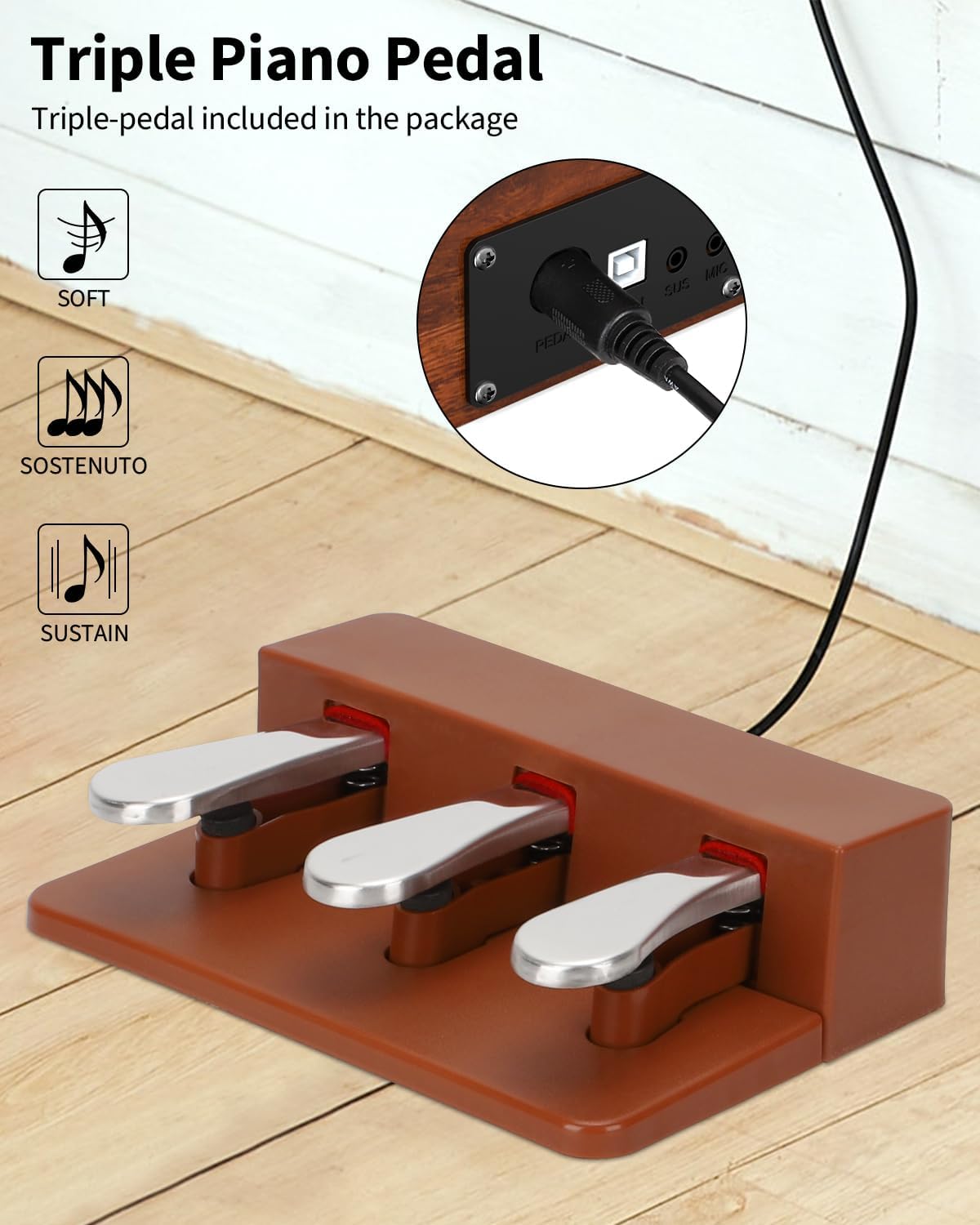 88 Key Digital Piano Keyboard,88 Key Full Size Weighted Hammer Action Electric Keyboard Piano with 200 Rhythms,200 Tones, Piano Keyboard with Stand, TriplePedal,Headphone, Carrying Bag