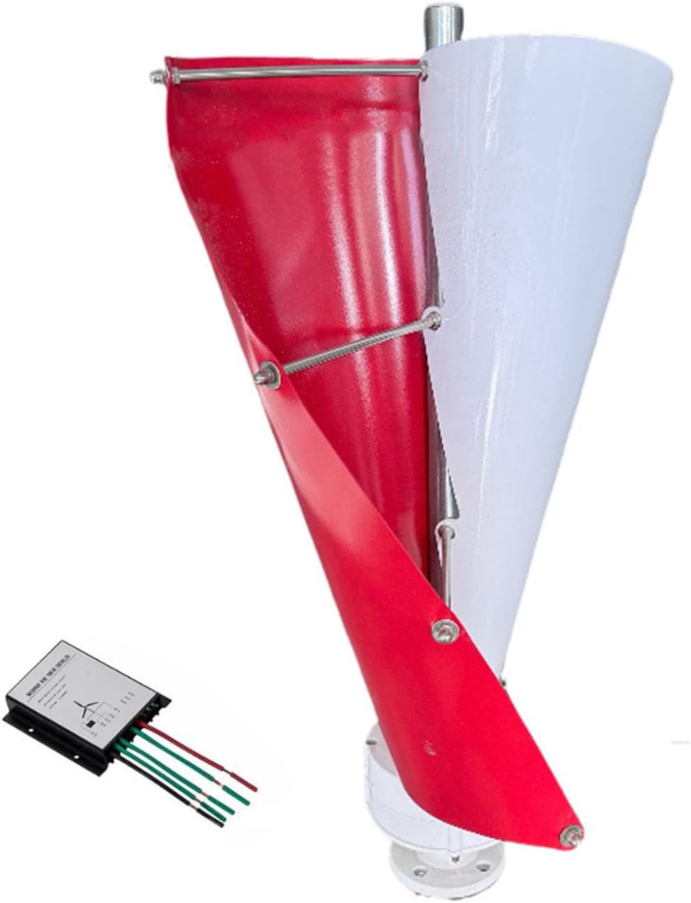 Vertical Wind Power Turbine Generator Kit,12V/24V Helical-Maglev Shaft Wind Turbine Generator with Charge Controller, Home Three Phase-Permanent Magnet Generator, Commercial Industrial Energy Supply,E