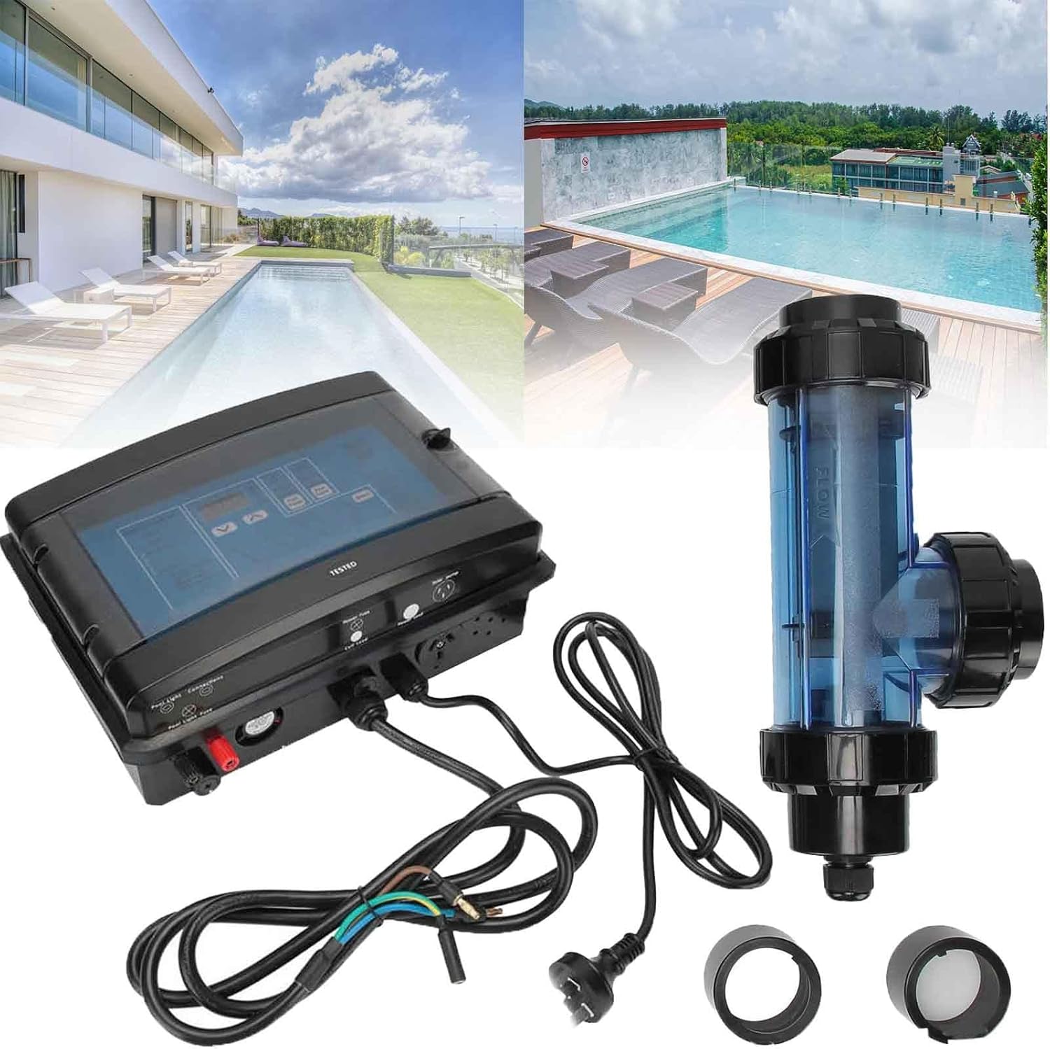 Swimming Pool Chlorinator,Salt Water Pool Chlorinator System,10/15/20/30/50 G/H Salt Chlorine Machine,Chlorine Generator,for Swimming Pool,Spa Water Treatment Machines,50g/h