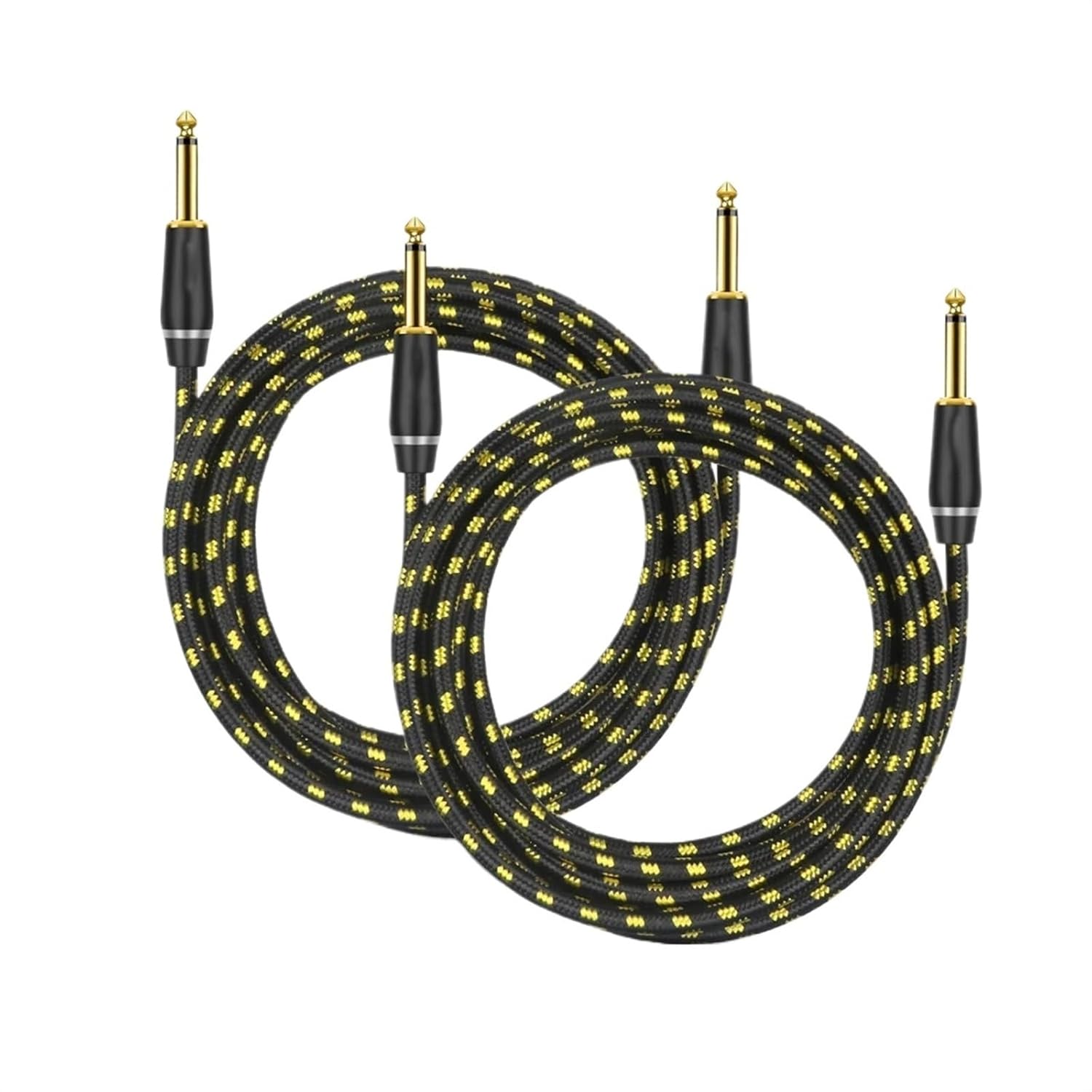 Guitar Audio Cable Guitar Cable 6.5mm Amp Cord 1/4 Inch to 1/4 Inch Cable for Bass Keyboard Mixer Amplifier Speaker and More(Pack of 2,5m)