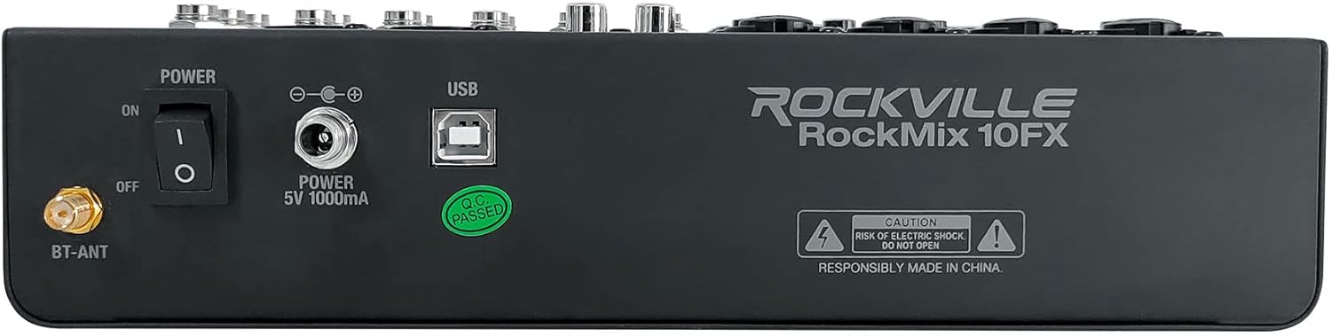 (1) Rockville Rockmix Interface Bundle with (4) 512 Audio Warm Audio Skylight Microphones + (1) RHPA4 Headphone Amp + (4) RDTS Microphone Stand + (1) RCTR106B Cable + (4) PRO-M50 Headphones (15 Items)