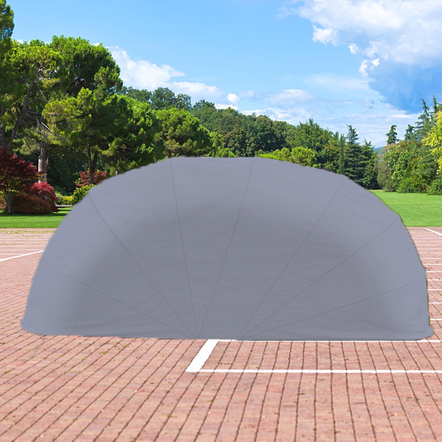 Fully Automatic Car Canopy,Stainless Steel Foldable Carport,All Weather Proof Warm Car Sheds,Multifunction Auto Protection Car Tent Sunshade,for Home 18 * 8.2 * 7.6Ft