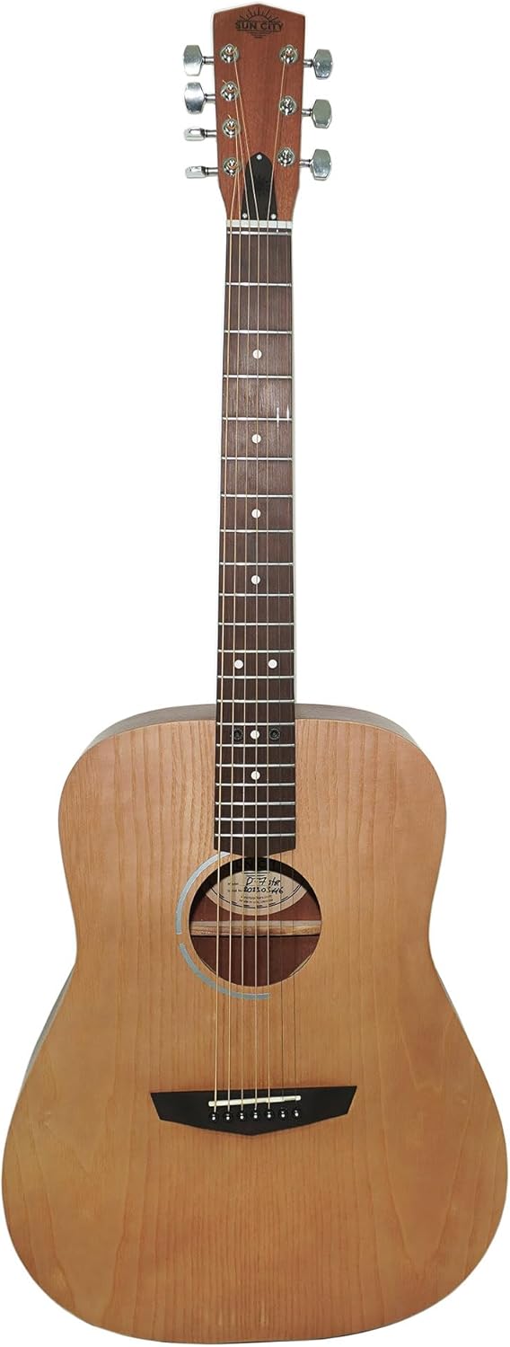 New Acoustic Guitar Seven 7 Strings, Classic Dreadnought Guitar, made in Ukraine by Trembita SunCity Light Natural Wood!