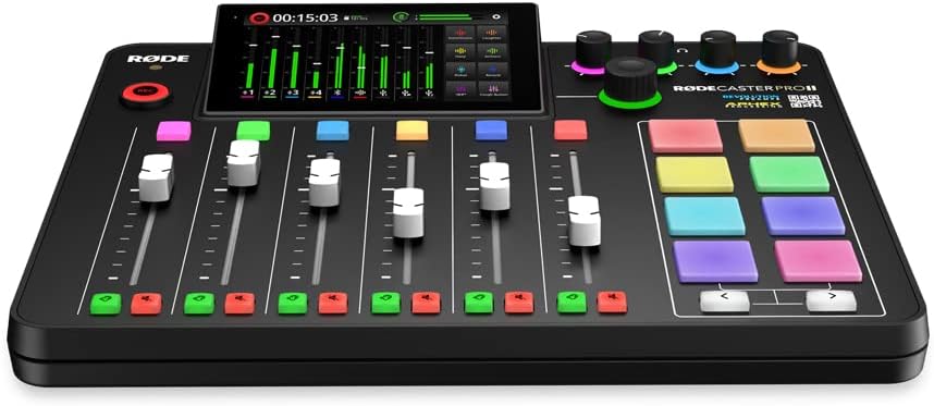 Rodecaster Pro II Ultimate Podcasting Bundle with 4 PodMics, PSA1+ Boom Arms, NTH-100 Headphones, WS14 Filters & Color-Coded Cables