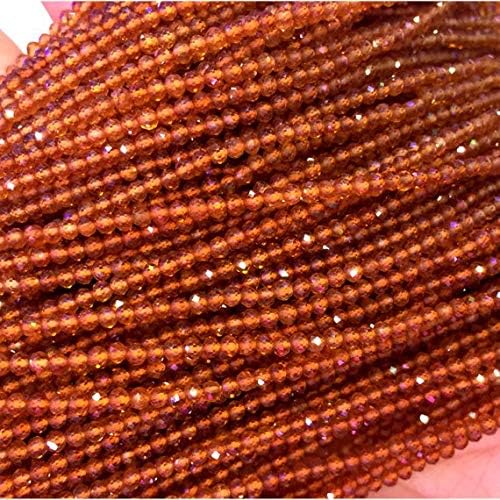 1 strands natural aplome guarnaccino orange garnet hand cut faceted round loose small beads 2mm 15