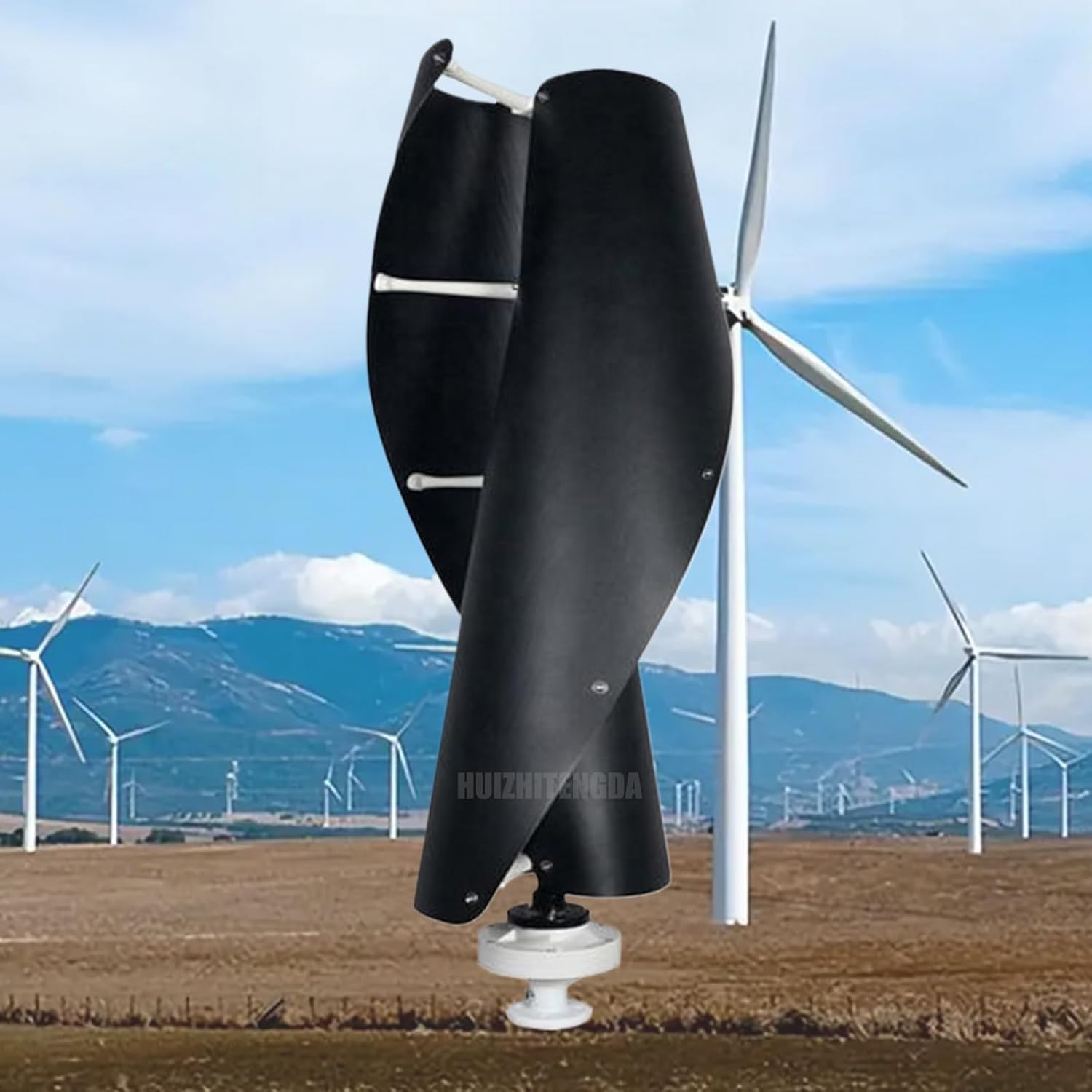 10000W Vertical Spiral Wind Turbine Portable Generator 12V 24V 48V 220V Windmill Wind Power Generator with Controller Suitable for Courtyards and Villages