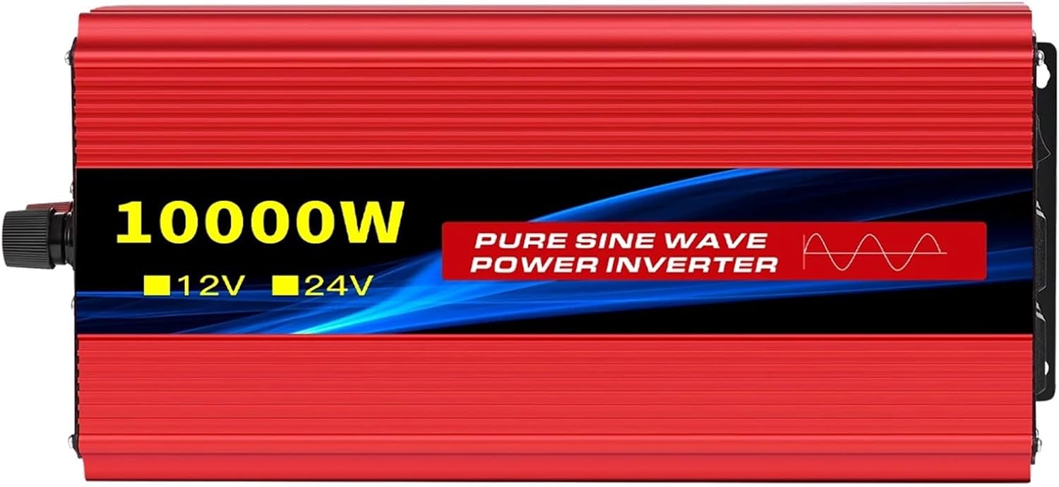 Power Inverter 10000W DC 12V to AC 110V 60HZ Pure Sine Wave Inverter with LCD Display Remote Control 4AC Outlets(6000W 12V 110V 60HZ)