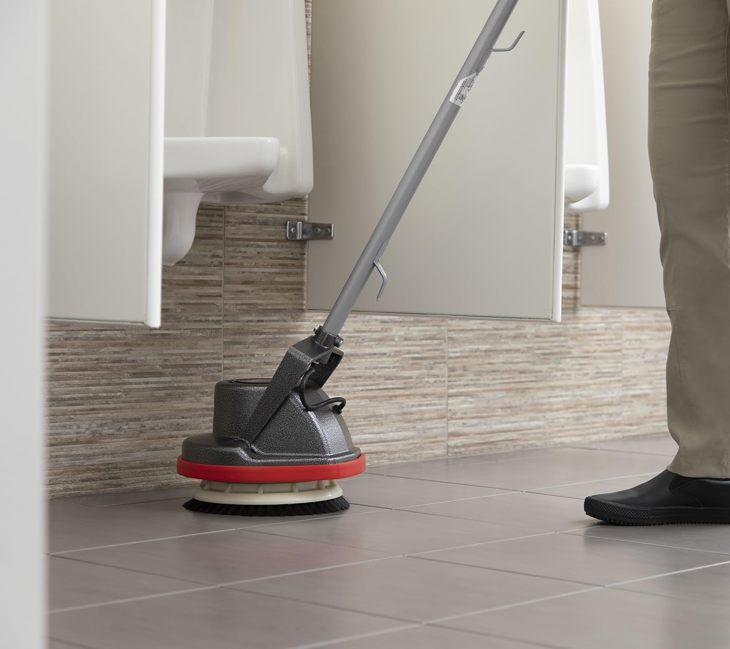 Oreck Commercial Orbiter Hard Floor Cleaner Machine, Multi-Purpose Floor Cleaning, Random Orbital Drive, Wide Cleaning Path, 50-Foot Long Cord, ORB550MC, Gray/Red