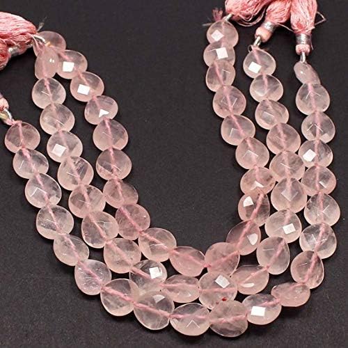 rose quartz heart shape 12 mm approx finest rose quartz briollets beads, 12 mm