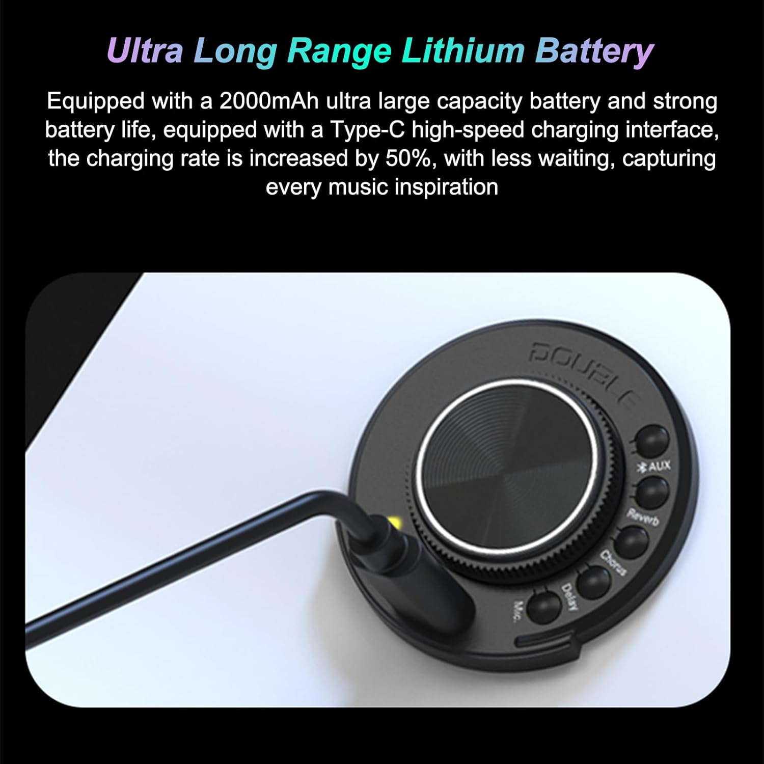 Generic OS1 Resonance Pickup On-Board Preamp SFT Same Frequency Trans Guitar Preamplifier System with Reverb Chorus Delay Re able Li-ion (Need Opening Holes to Install), Black