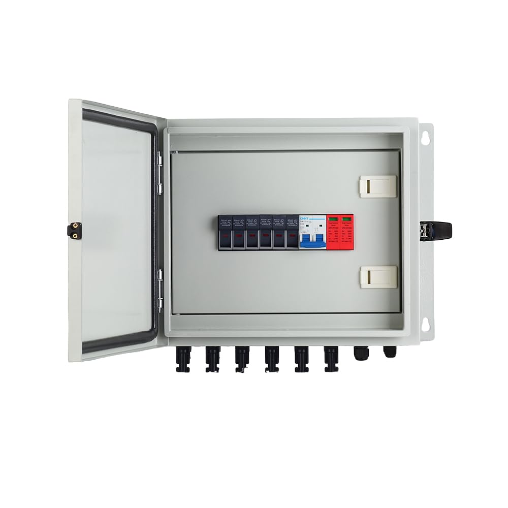 6 String Solar PV mc4 Metel Combiner Box 16A Rated Current Fuse 63A Air Circuit Breaker Out Door IP65 Waterproof (6 String- 16A)